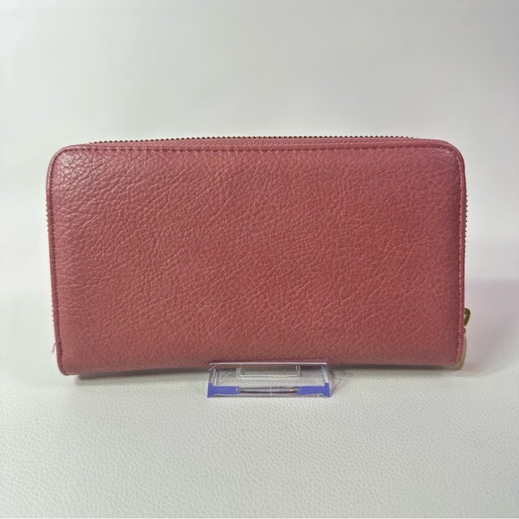 NEW Women’s Style & Co Rose Pink Floral Cutout Zip Wallet - Picture 3 of 5